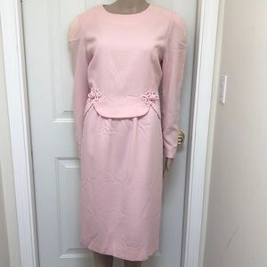 Vintage 80’s Does 40’s Parnes Feinstein Pink Crepe Suit Dress Barbiecore